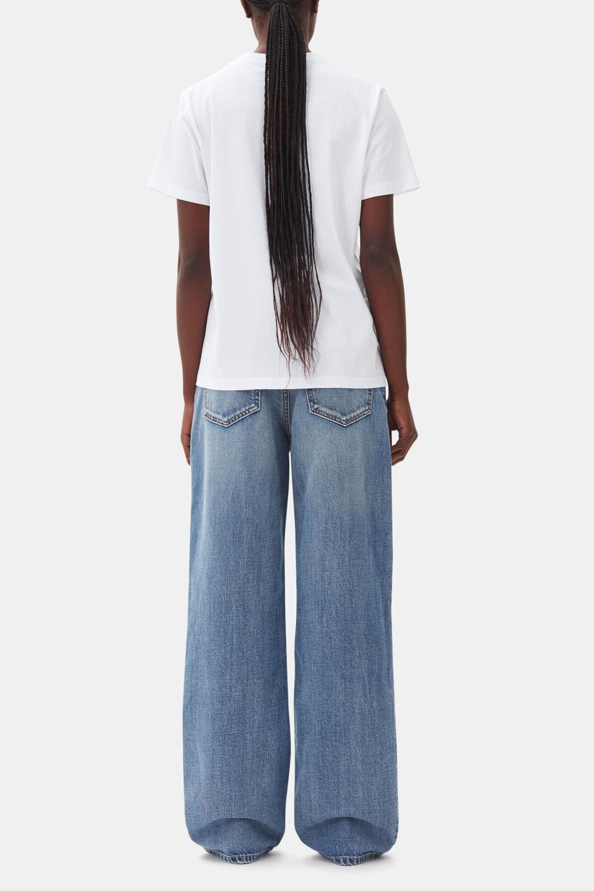 White Basic Jersey Cherry Relaxed T-shirt