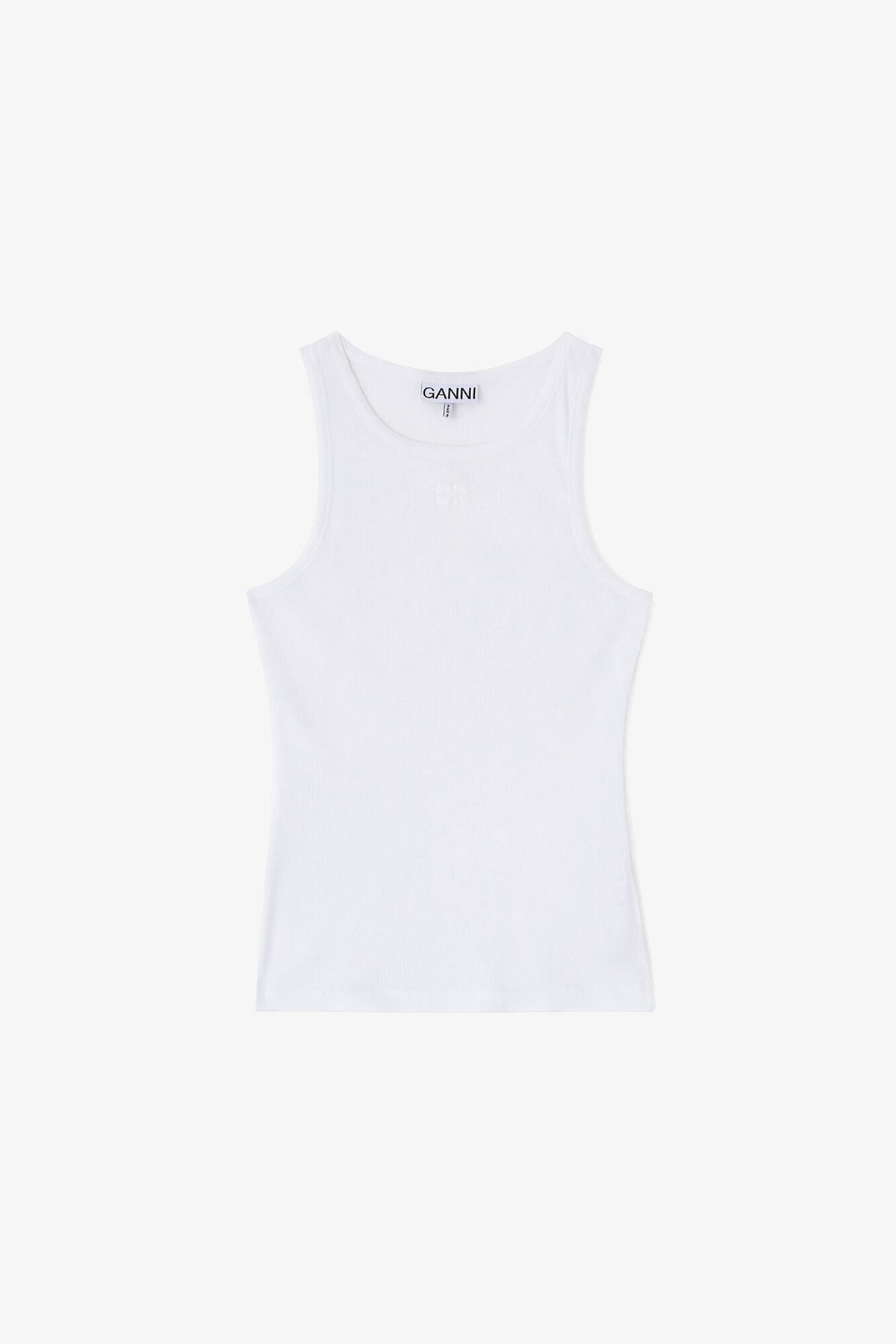 White Soft Cotton Rib Tank Top