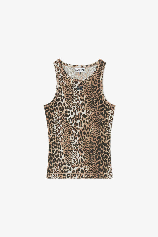 Leopard Rib Tank Top