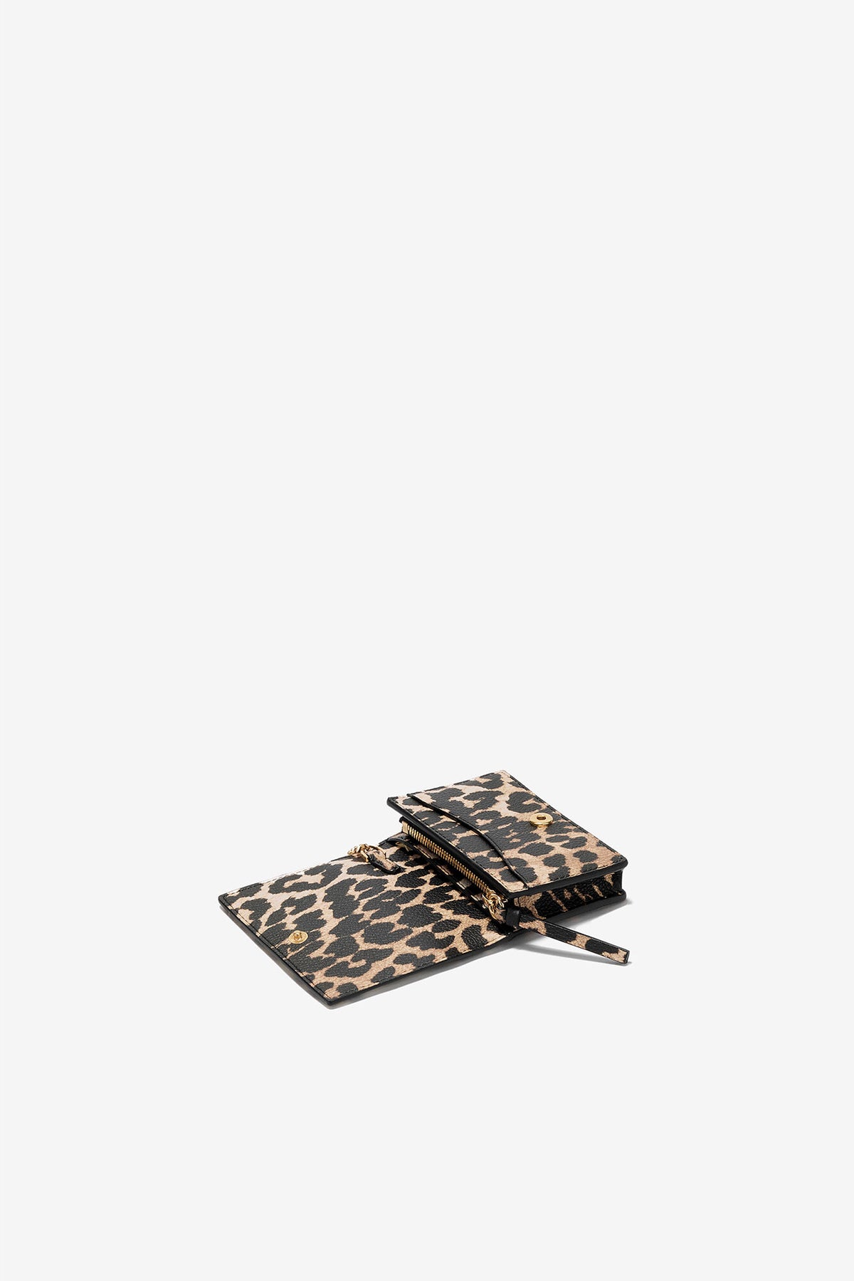 Almond Milk Leopard Grained Bou Card Holder With Flap