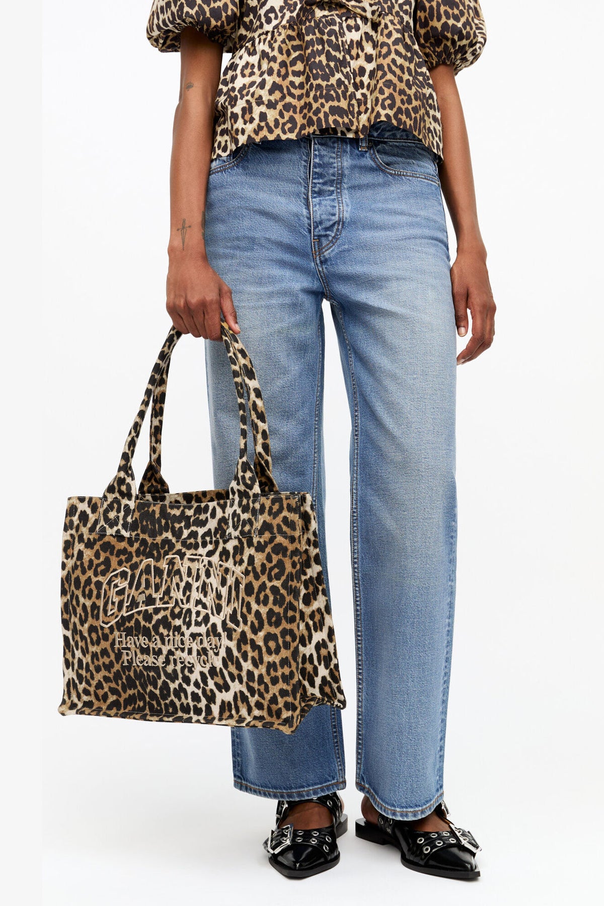 Leopard Leopard Large Canvas Tote Bag
