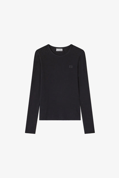 Black Rib Long-sleeve
