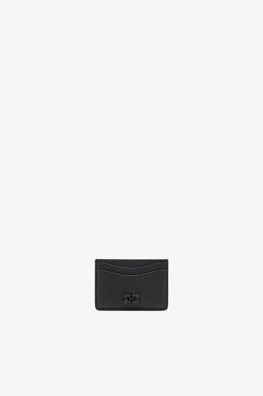 Black Card Holder in Grained Black