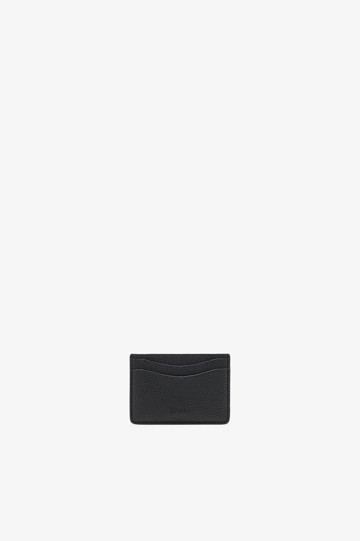 Black Card Holder in Grained Black