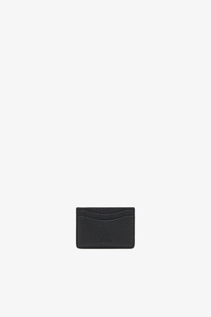 Black Card Holder in Grained Black
