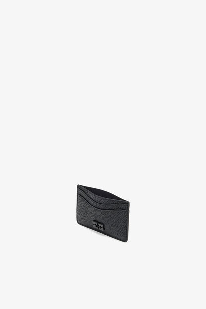 Black Card Holder in Grained Black