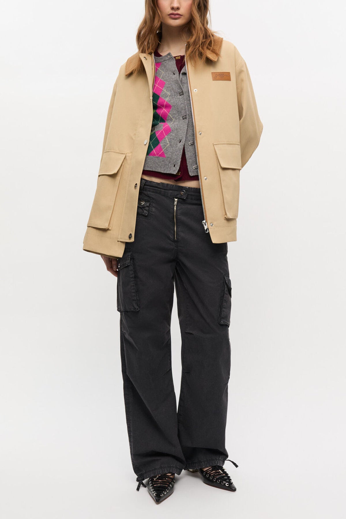 Camel Twill Midi Jacket