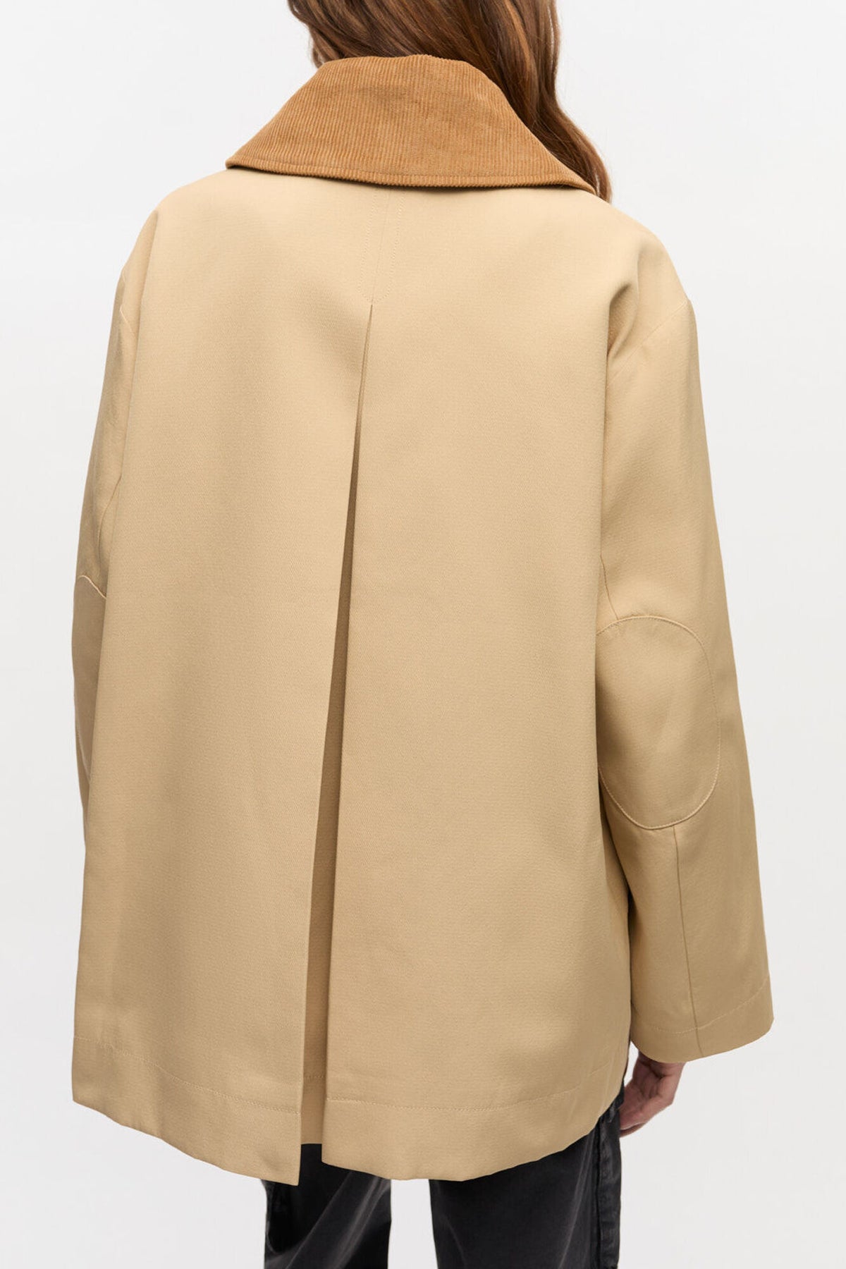 Camel Twill Midi Jacket