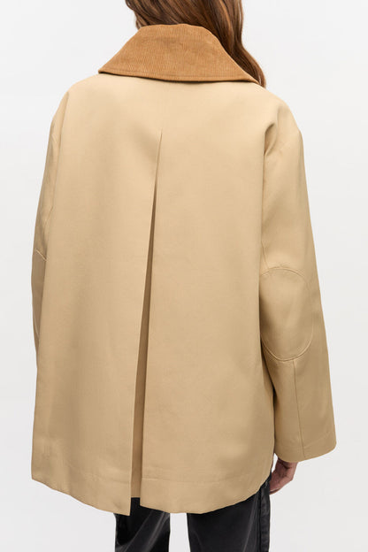 Camel Twill Midi Jacket