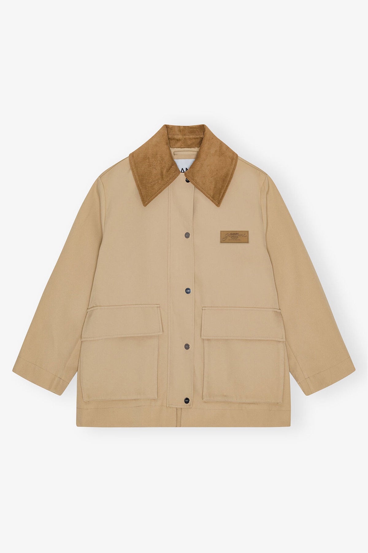 Camel Twill Midi Jacket