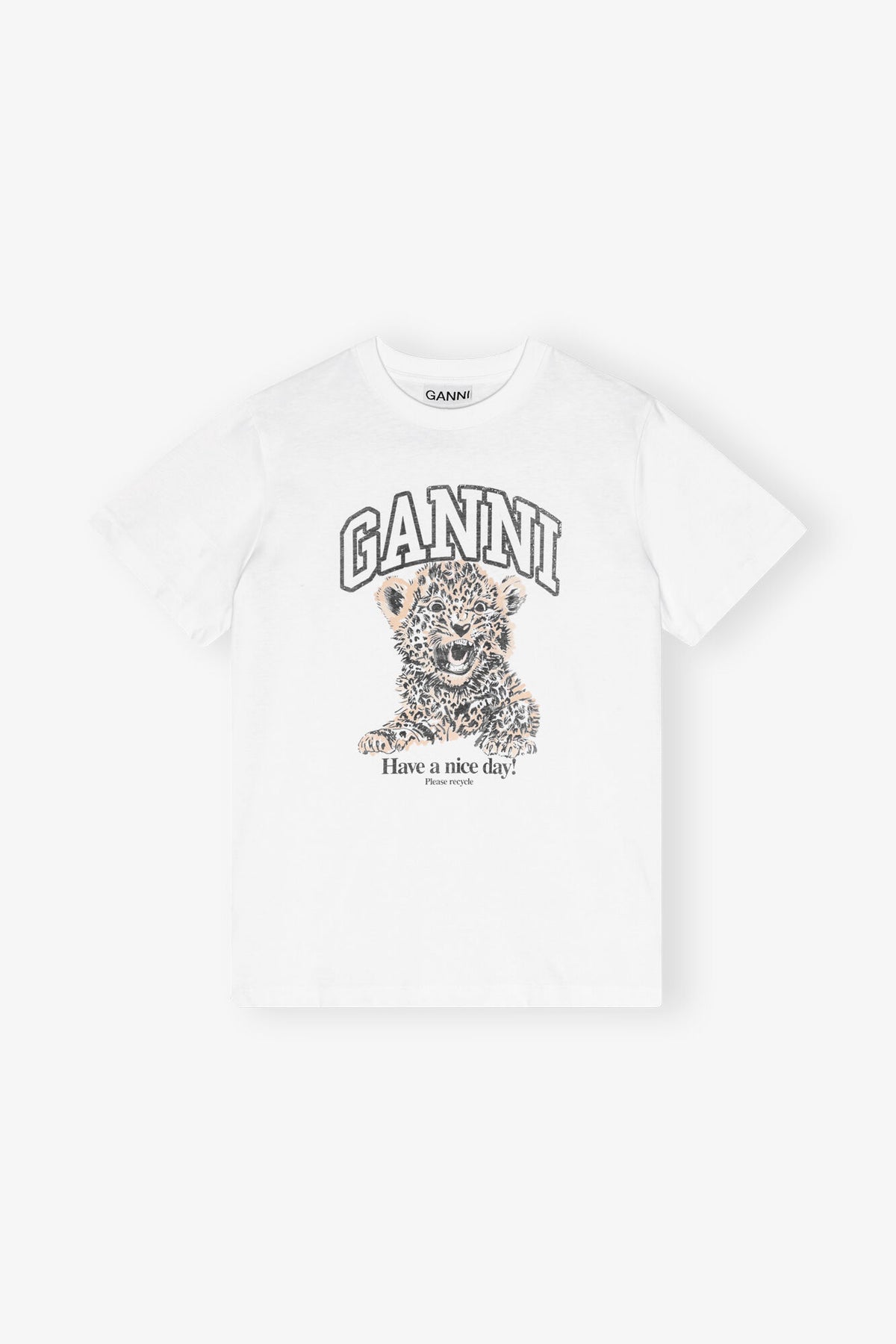 White Basic Jersey Leopard Relaxed T-shirt