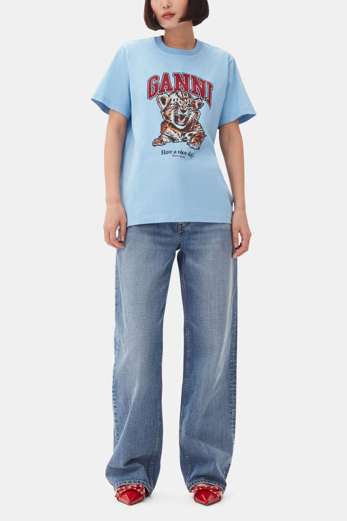 Blue Relaxed Jersey Tiger T-shirt
