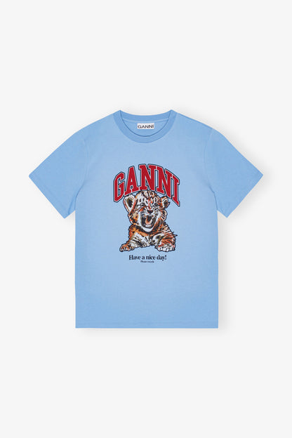 Blue Relaxed Jersey Tiger T-shirt