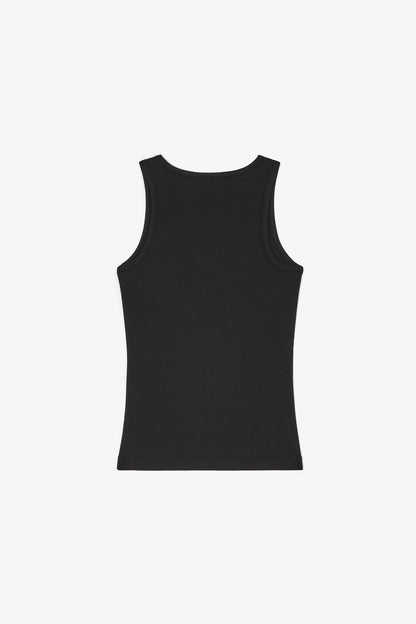 Black Soft Cotton Rib Tank Top