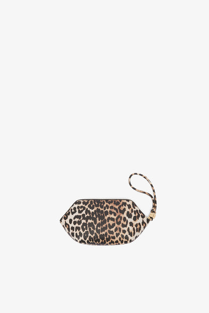Almond Milk Bou Make Up Pouch in Grained Leopard