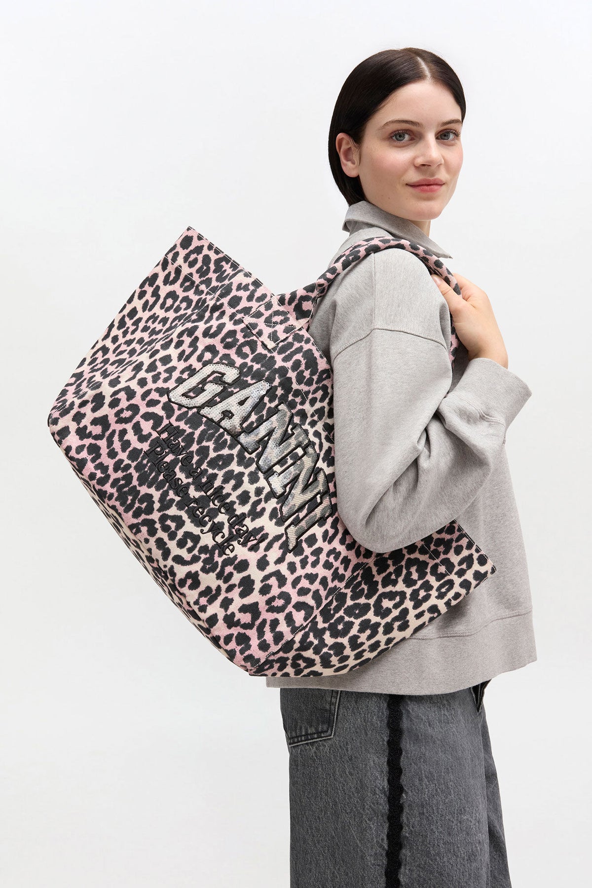 Bleached Mauve Leopard Medium Tote