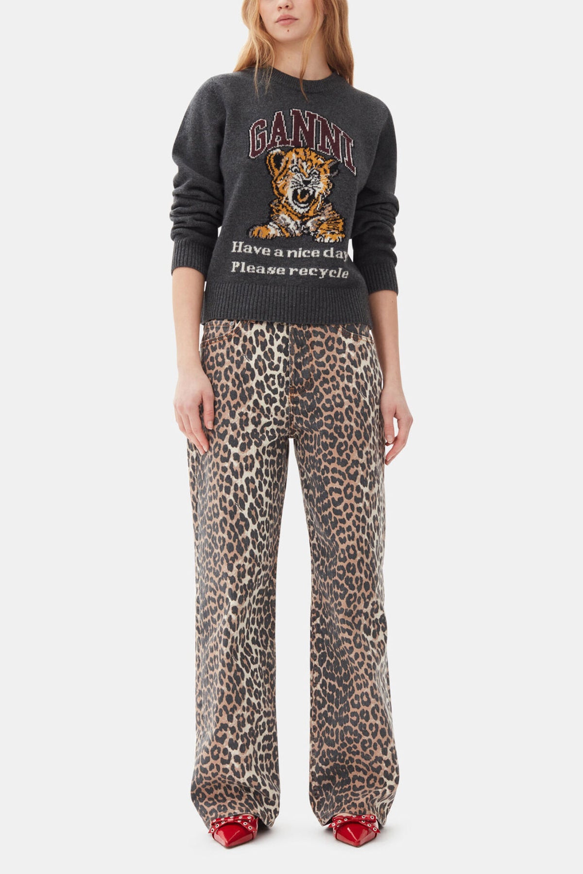 Dark Grey Graphic Tiger Sweater