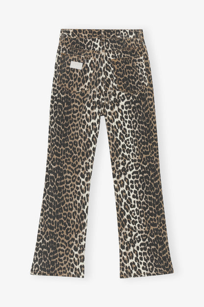 Betzy Cropped Jeans in Leopard Print