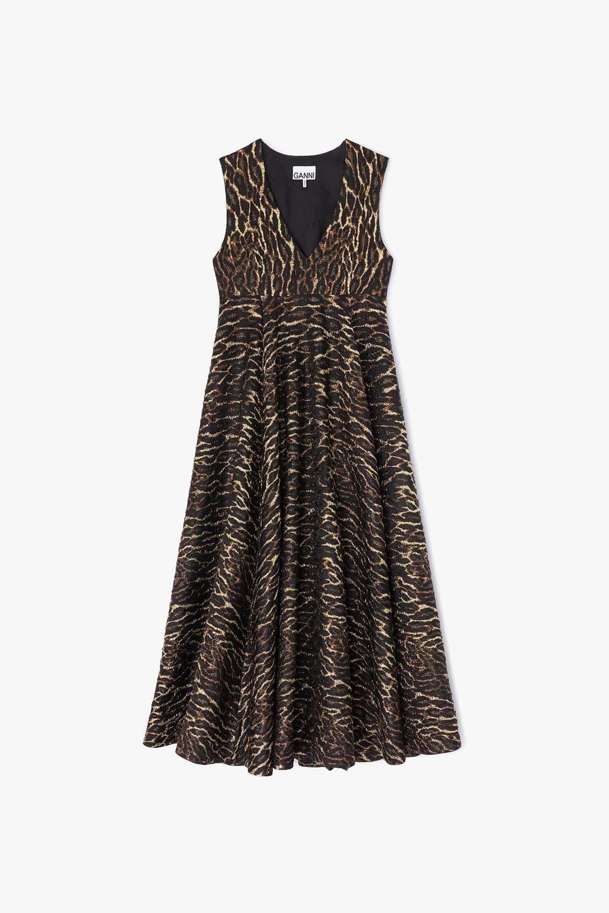 Metallic Cloque Long Dress