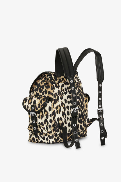 Leopard Leopard Small Nylon Bucky Backpack