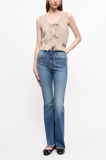 Leopard Tie String Vest