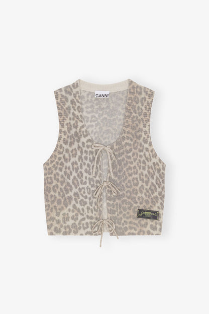 Leopard Tie String Vest