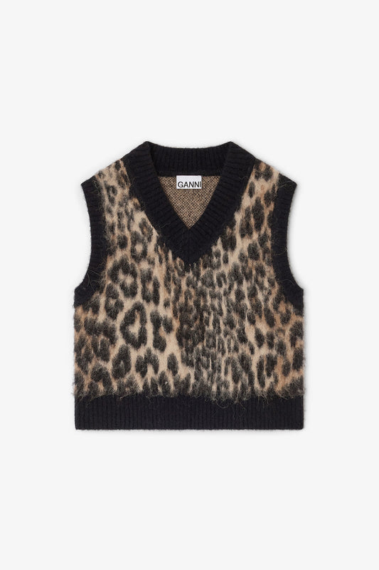 Leopard V-neck Vest