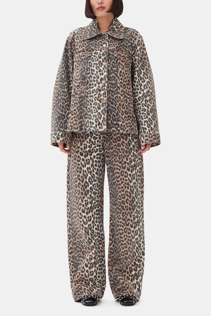 Leopard Denim Jacket