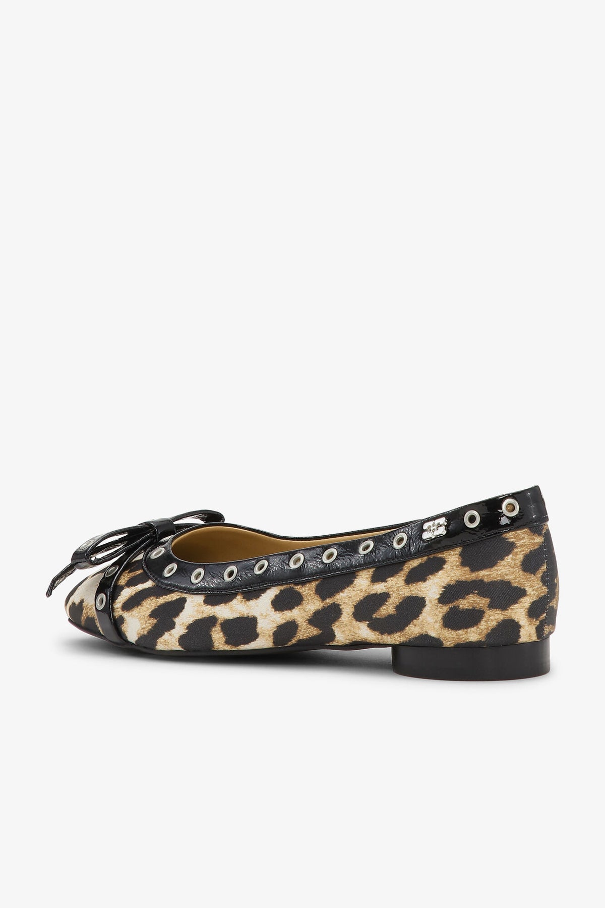 Leopard Eyelet Bow Ballerinas