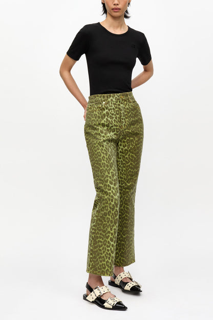 Green Leopard Betzy Jeans