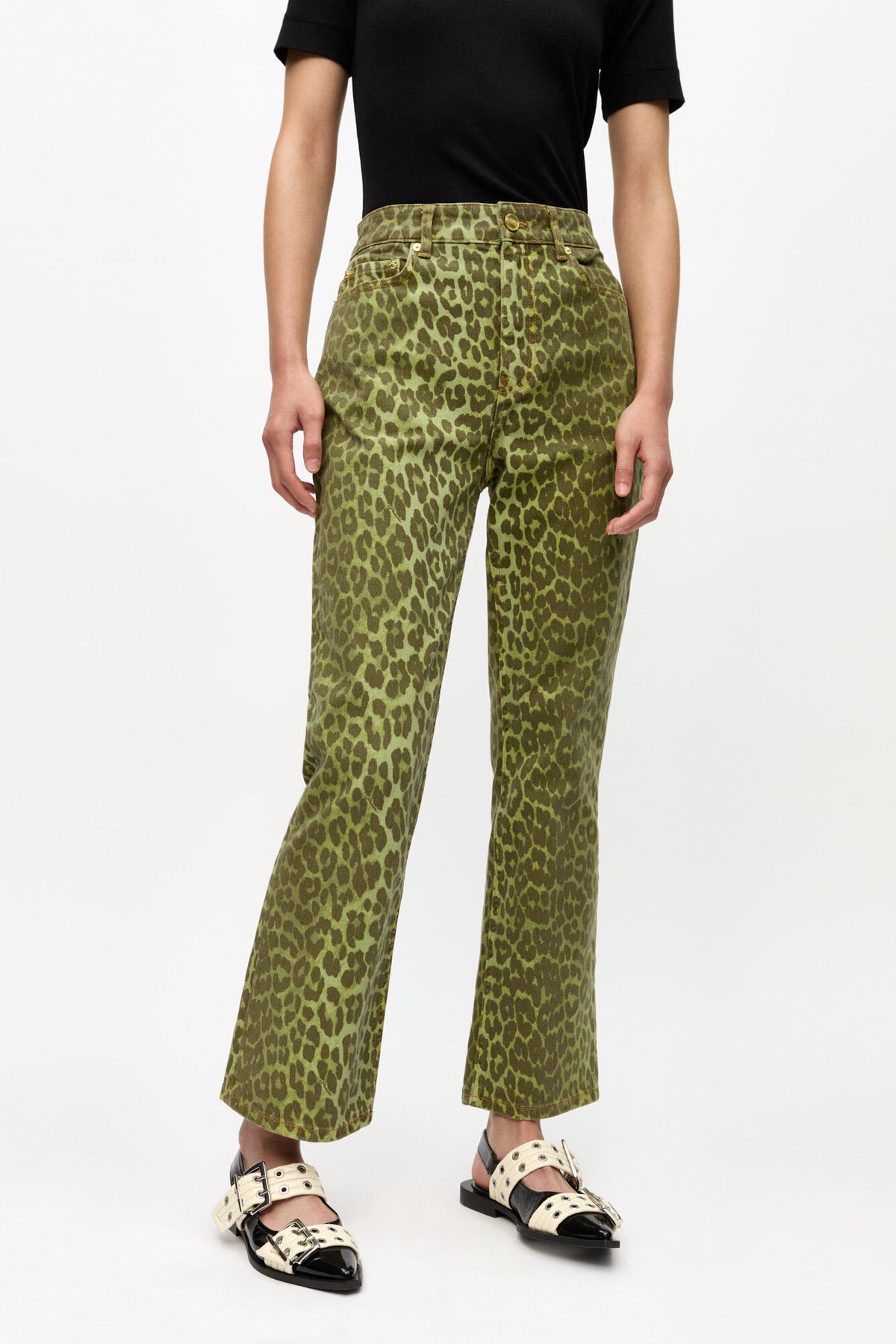 Green Leopard Betzy Jeans