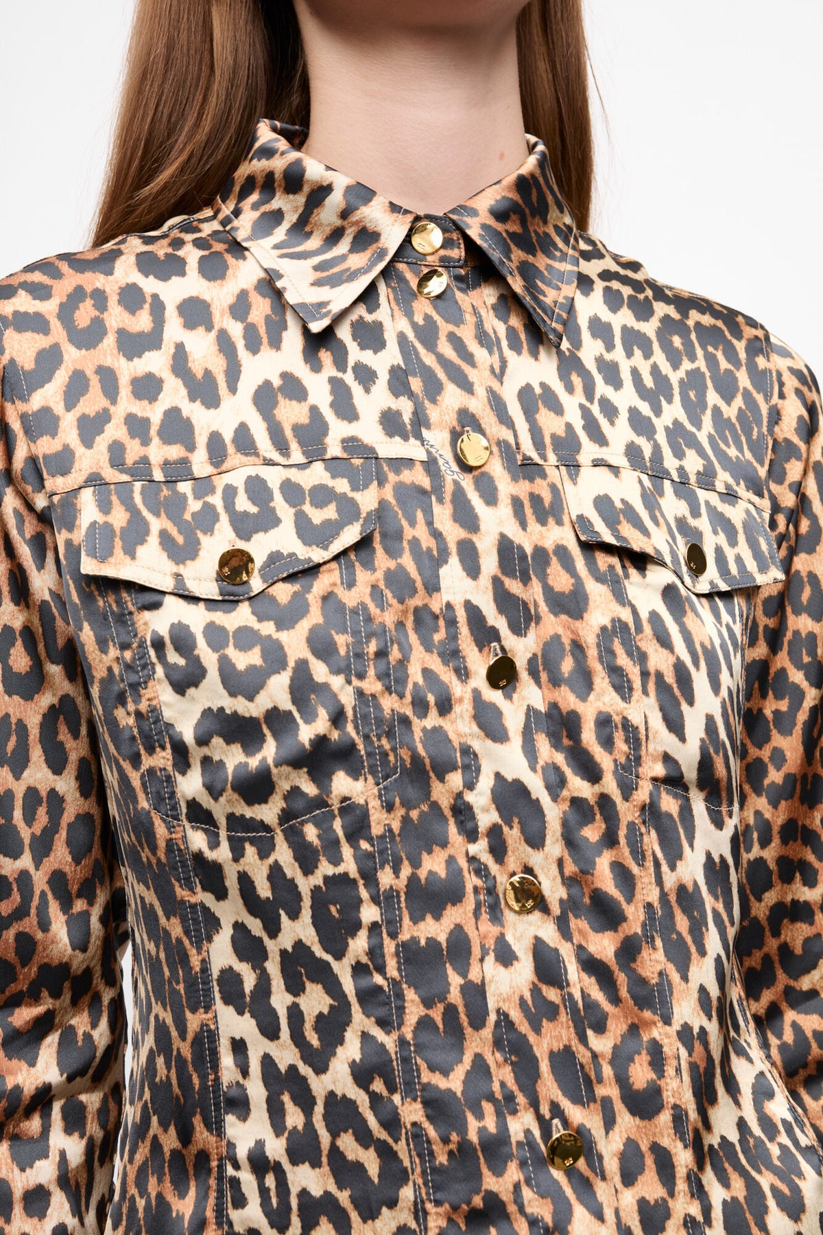 Leopard Print Satin Shirt