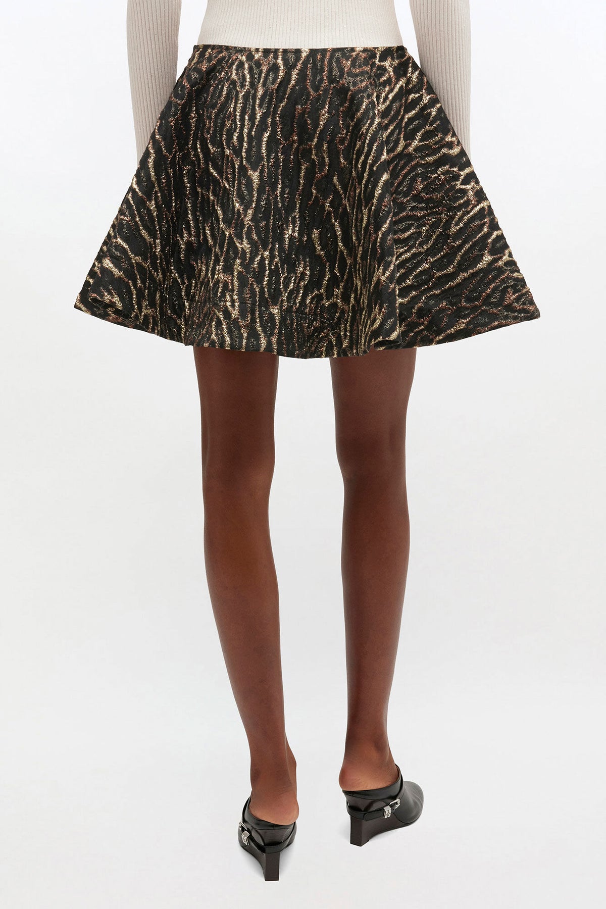 Metallic Cloque Circle Skirt