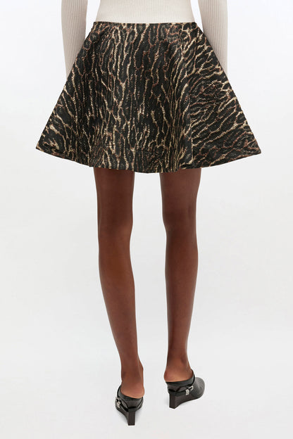 Metallic Cloque Circle Skirt