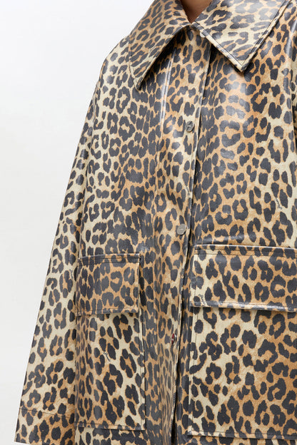 Leopard Laminated Cotton Jacket