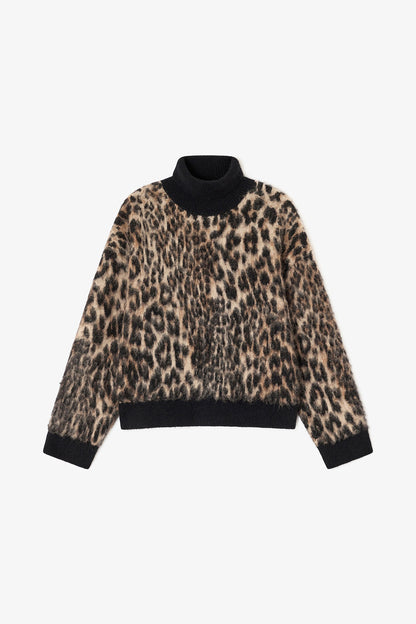 Leopard High-neck Sweater
