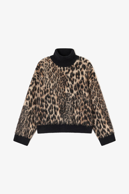 Leopard High-neck Sweater