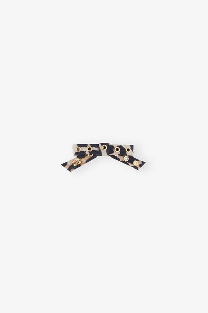 Leopard Leopard Eyelet Bow Barrette