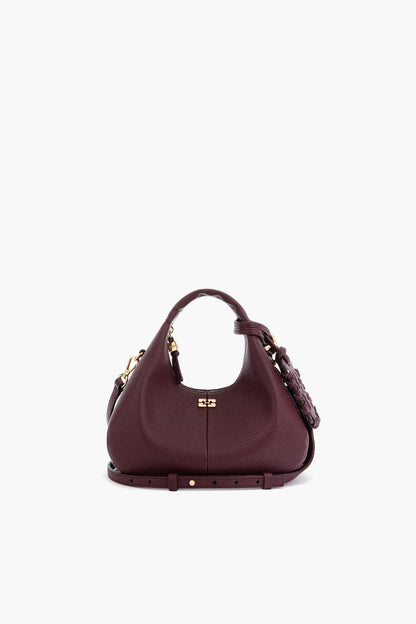 Port Royale Mini Hobo Bag in Burgundy