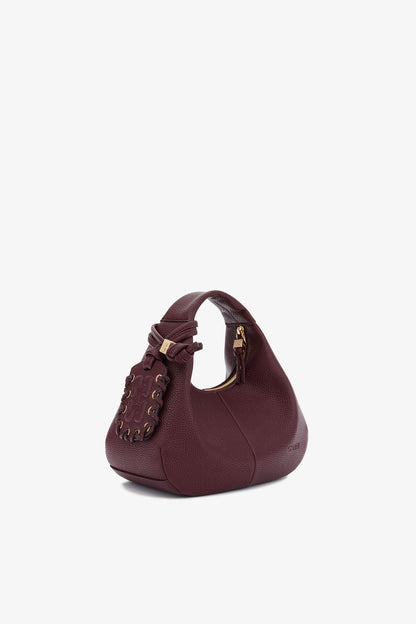 Port Royale Mini Hobo Bag in Burgundy
