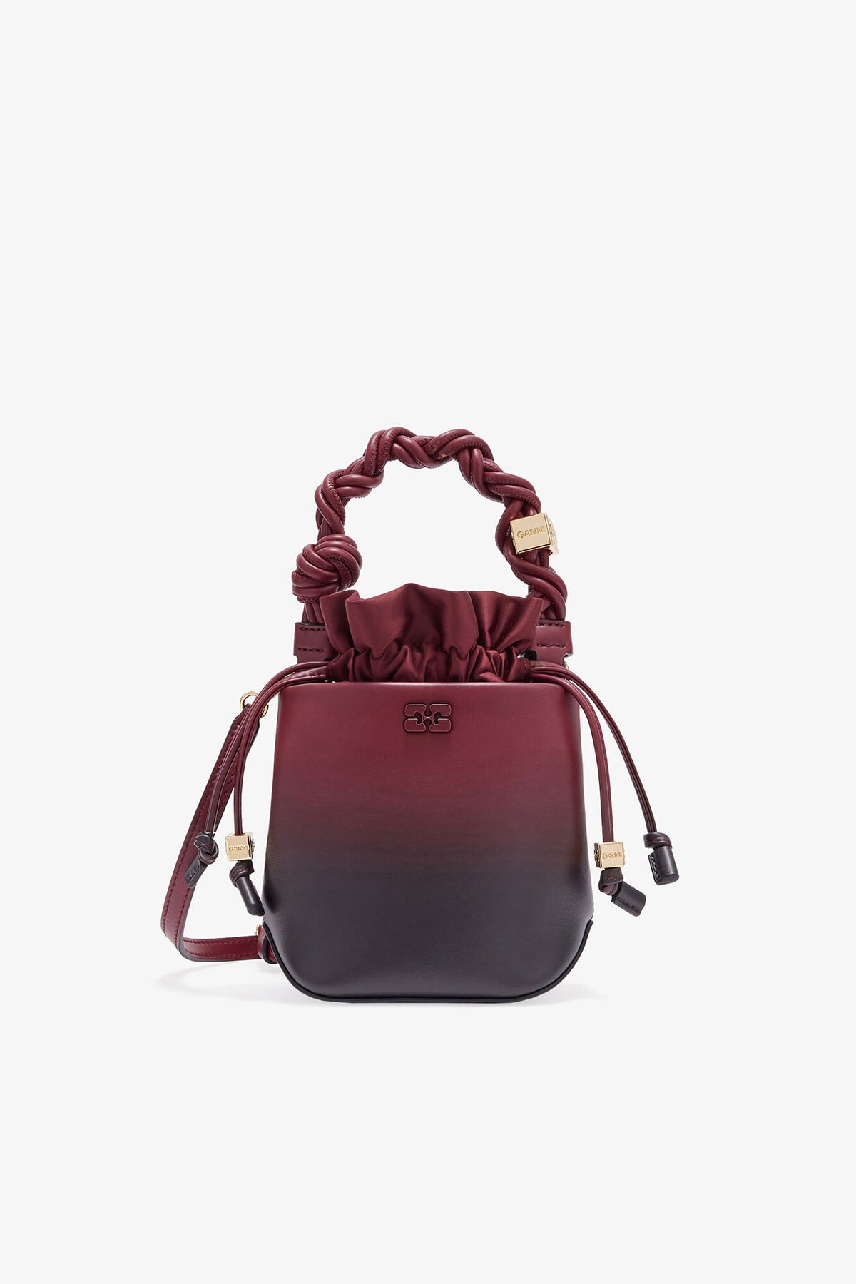 Tawny Port Red Gradient Mini Bou Bucket Bag