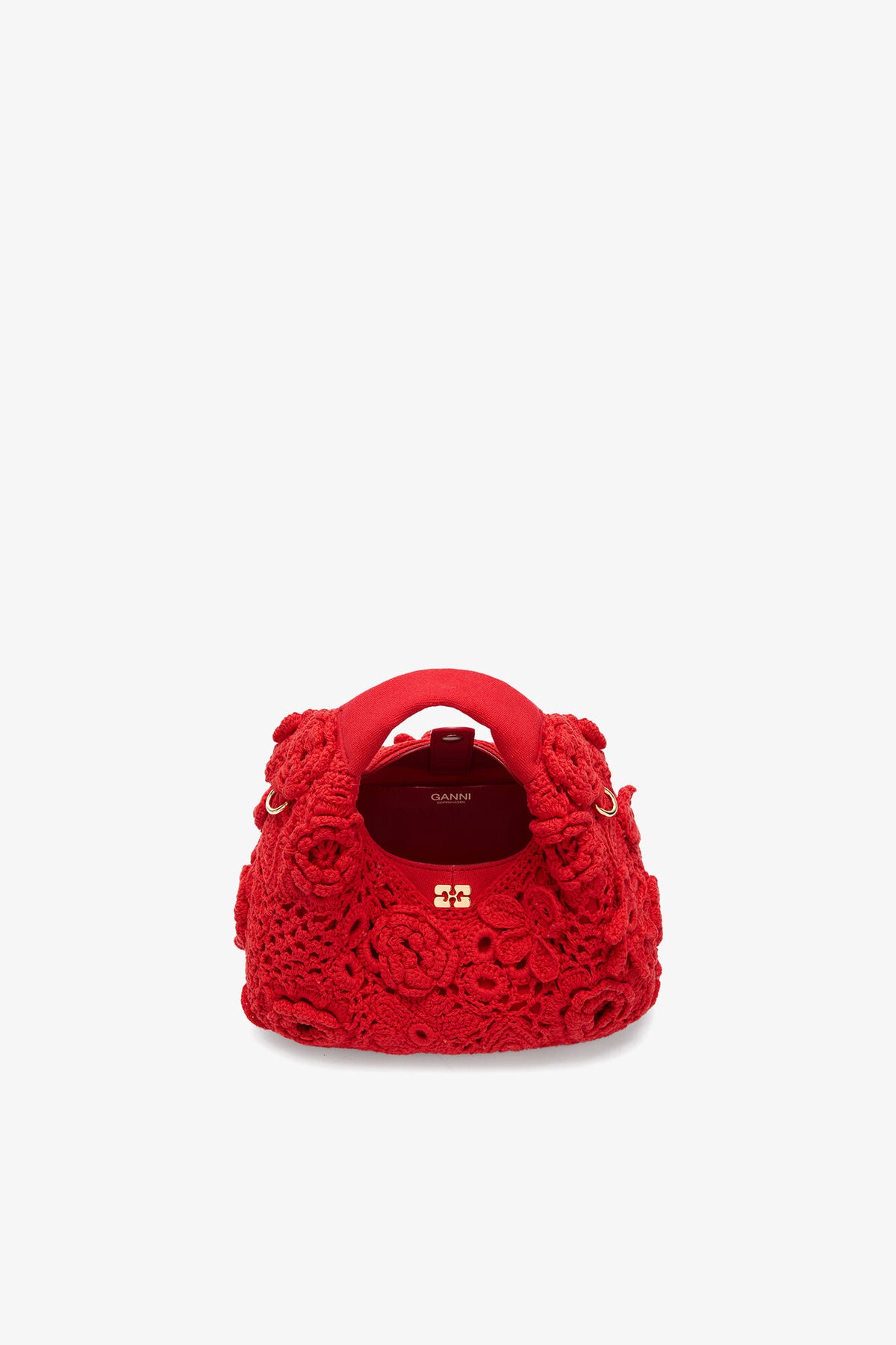 Goji Berry Mini Hobo Bag in Red Crochet