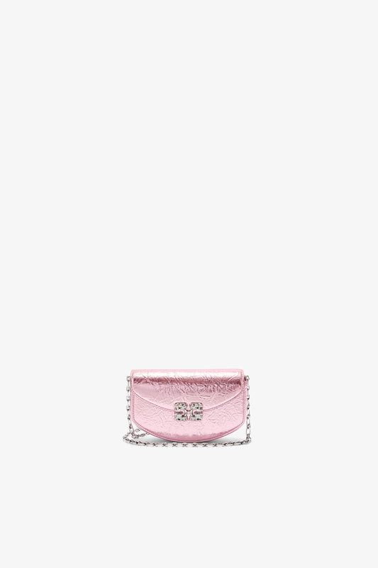 Silver Pink Lulu Wallet On Chain in Metallic