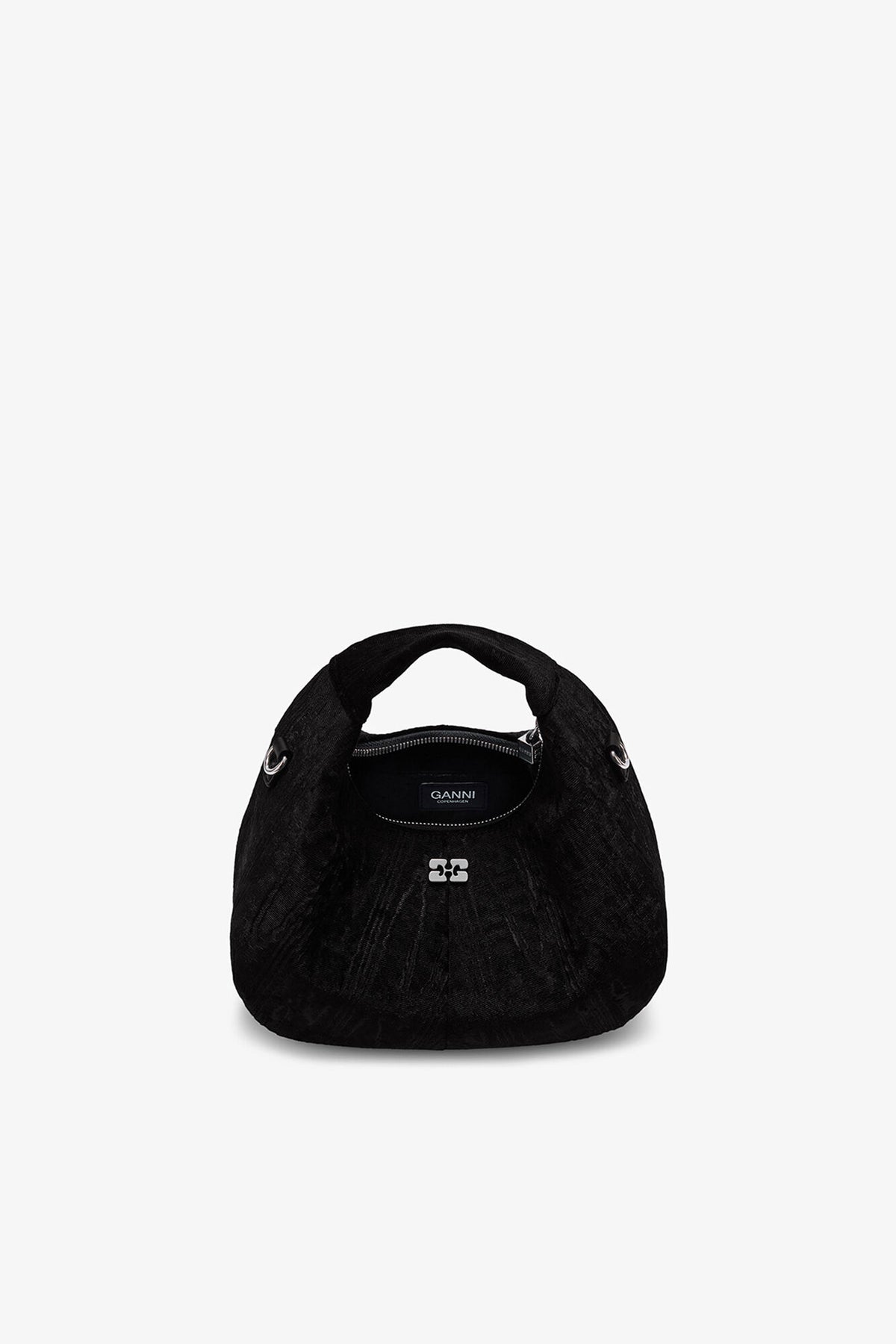 Black Velvet Moire Mini Hobo Bag