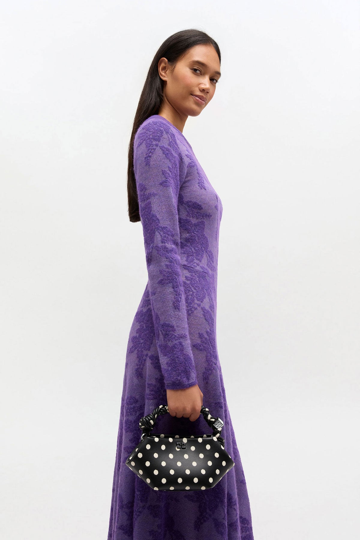 Black Polka-Dot Mini Bou Bag
