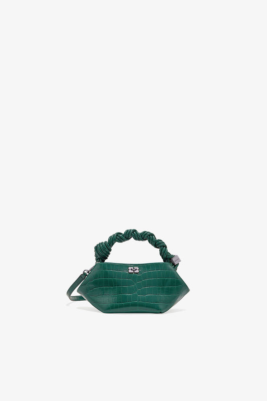 Pineneedle Green Croco Patent Mini Bou Bag