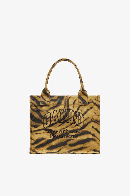 Khaki Zebra Print Large Tote
