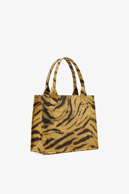 Khaki Zebra Print Large Tote