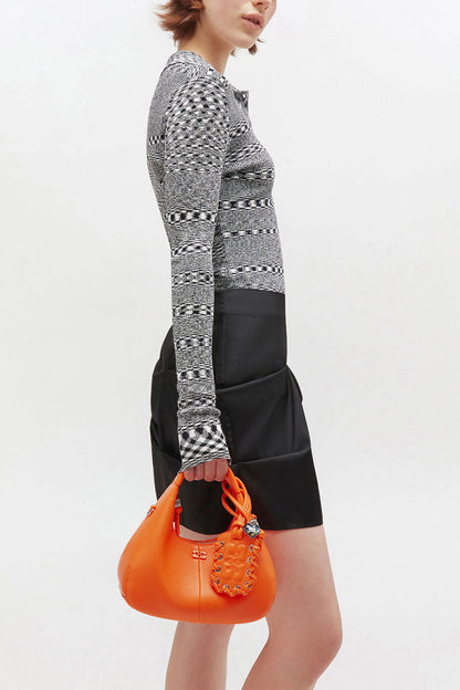 Russet Orange Orange Mini Hobo Bag