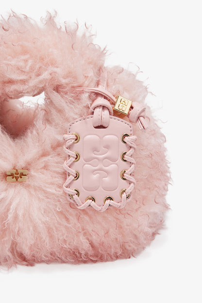 Mary's Rose Pink Fur Mini Hobo Bag